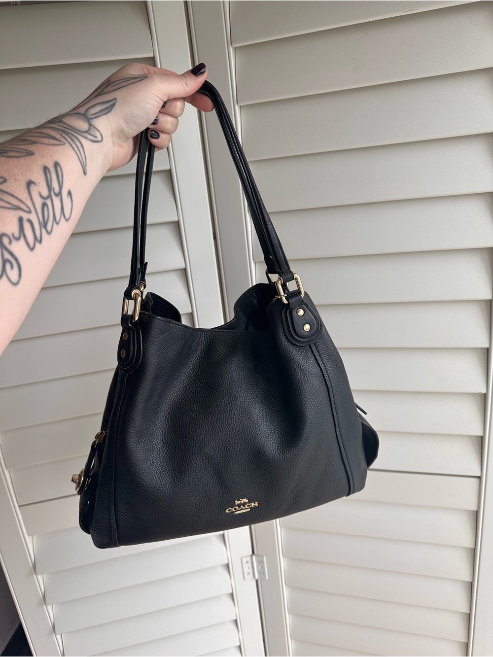 Coach Black Edie 31 with Gold Hardware